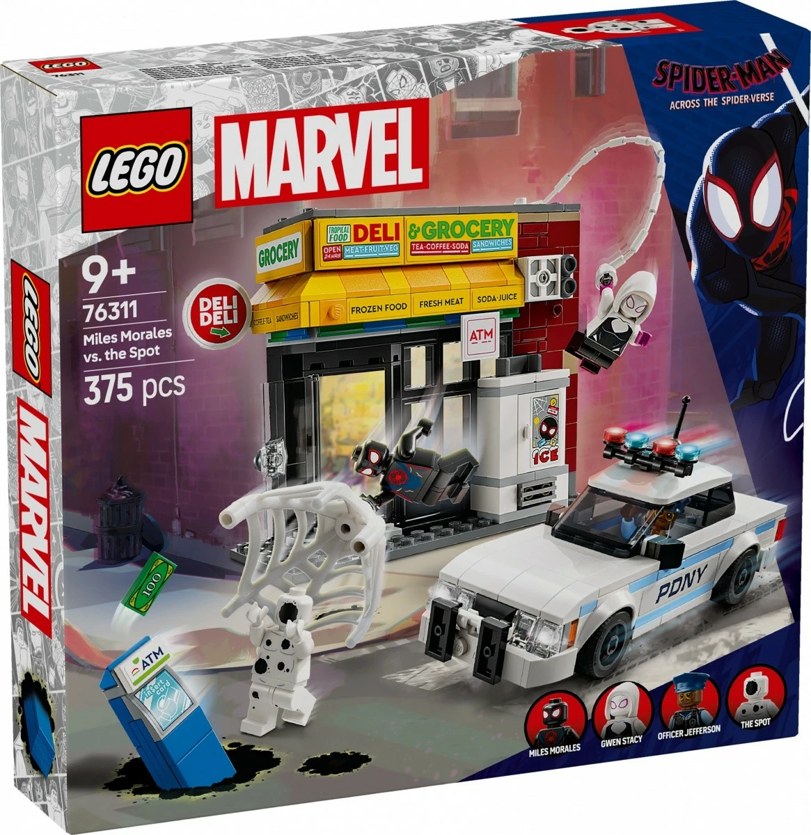Set LEGO Marvel Super Heroes 76311 Miles Morales vs Spot, 375 pjesë