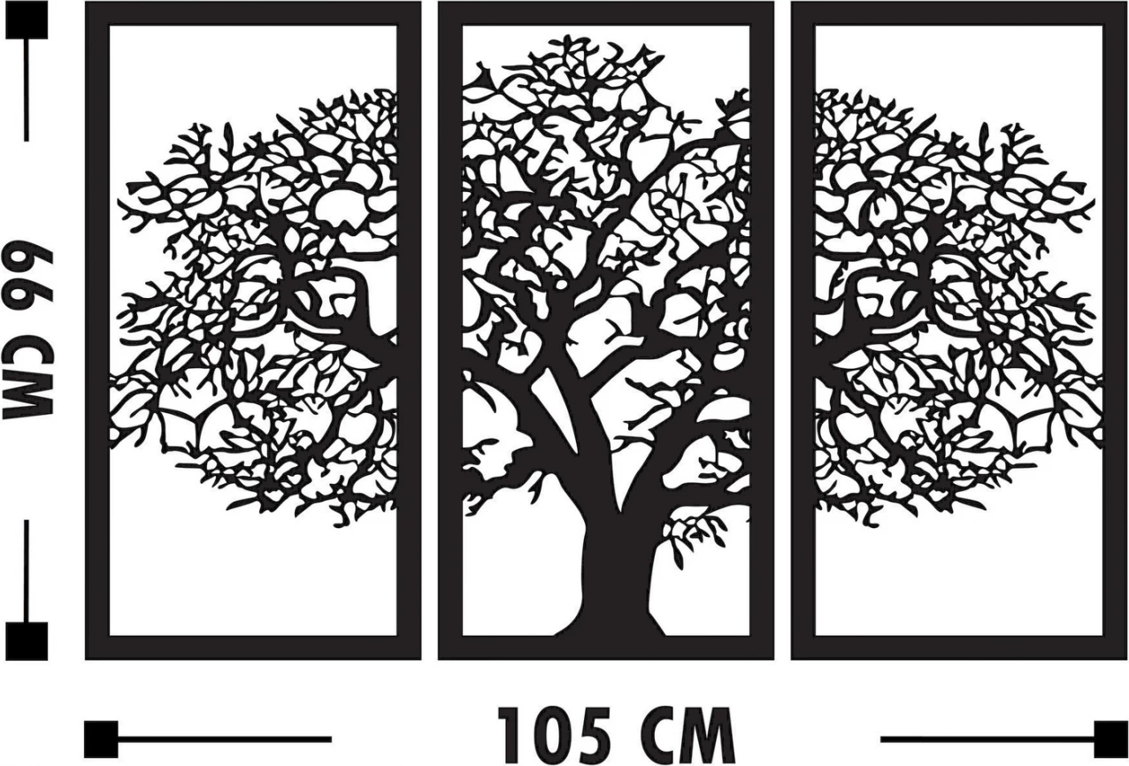 Dekor muri prej druri, peme e zezë, 105x66, FH7221