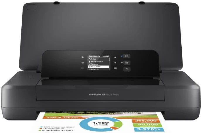 Printer portabël, HP OfficeJet 200 (CZ993A#BHC), Inkjet A4, 600 dpi, 13–23 ppm, bateri, e zezë