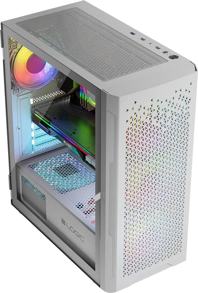 Kasë LOGIC ARAMIS ARGB MINIDI USB 3.0, e bardhë