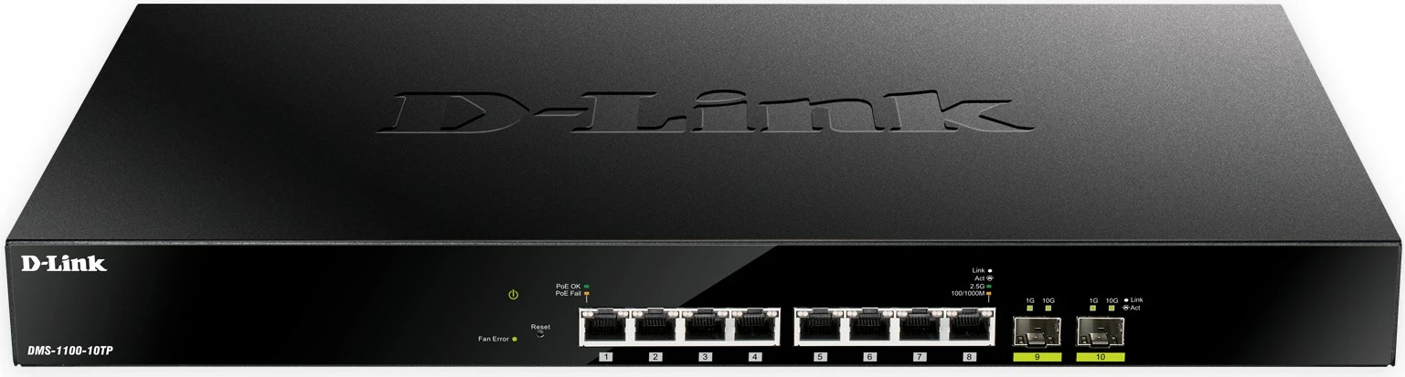 Switch D-Link DMS-1100-10TP, 10 porta, PoE+, Managed, Multi-Gigabit, zi