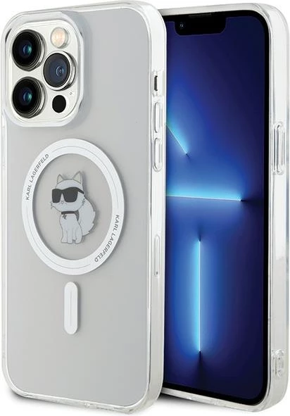Mbështjellës Karl Lagerfeld IML Choupette MagSafe për iPhone 15 Pro Max, transparent