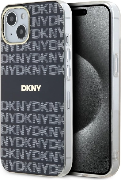 Mbështjellës DKNY IML Mono & Stripe MagSafe për iPhone 15/14/13, i zi