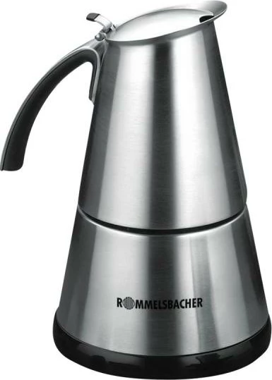 makinë espresso automatike Rommelsbacher ElPresso mini EKO 364/E, kompakte 150 x 150 x 230 mm, trup çelik inox, argjend/zezë