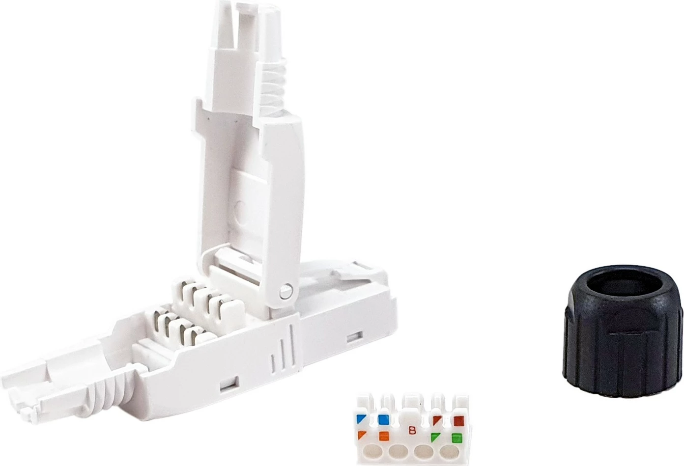 Plug rrjeti RJ45 Cat6 Equip, komplet 5 copë, mashkull, pa vegla, zi/bardhë