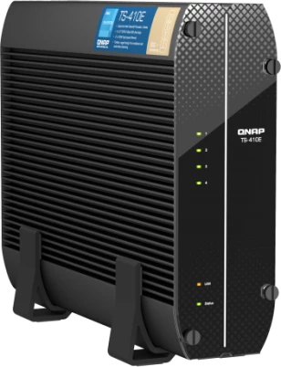 Server NAS QNAP TS-410E-8G, 4x 2.5\" SATA, 8GB RAM, 2x 2.5GbE, HDMI 4K, fanless, i zi