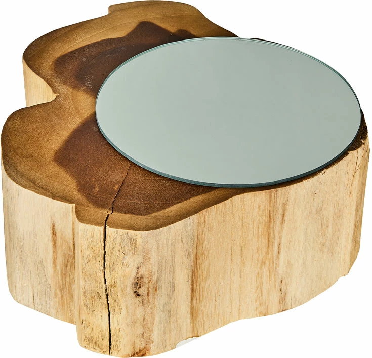 Pasqyrë Medusa, dru natyral, 30x30x11cm