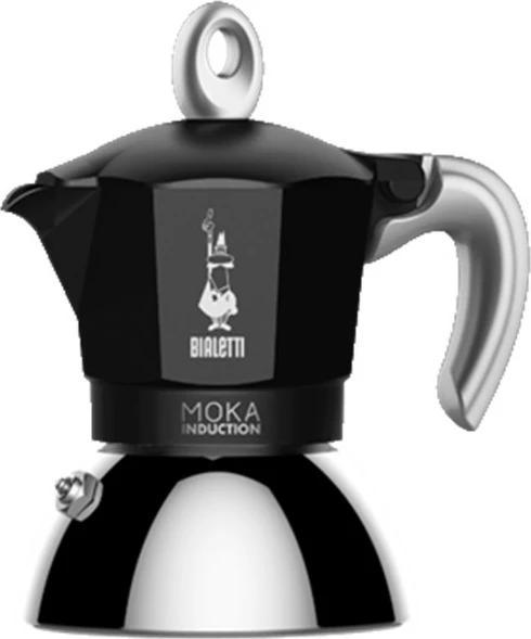 Moka pot Bialetti MOKA 2TZ Induction, 0.4L, e zezë/argjendtë