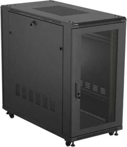 Kasë serveri Lanberg FF01-6222-23B, 22U, në këmbë, me dyer të perforuara, e zezë