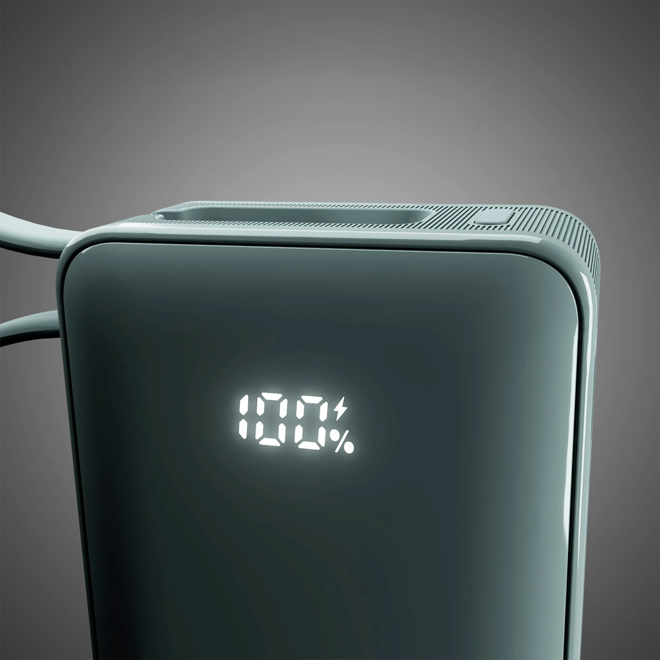 Powerbank SBS 10000 mAh 20W me kabllo USB-C të integruar dhe ekran LCD, Gri