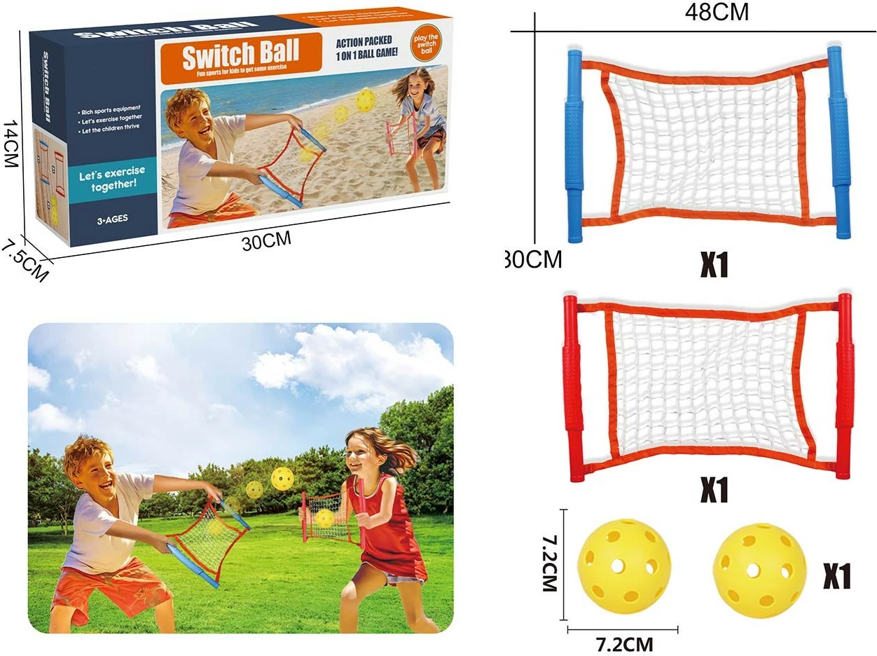 Lojë volejbolli plazhi për fëmijë Madej Switch Ball, set me rrjetë dhe 2 topa, shumëngjyrëshe