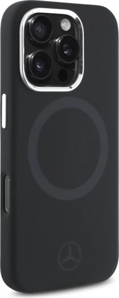Mbështjellës Mercedes Silicone MagSafe për iPhone 16 Pro Max, Zi