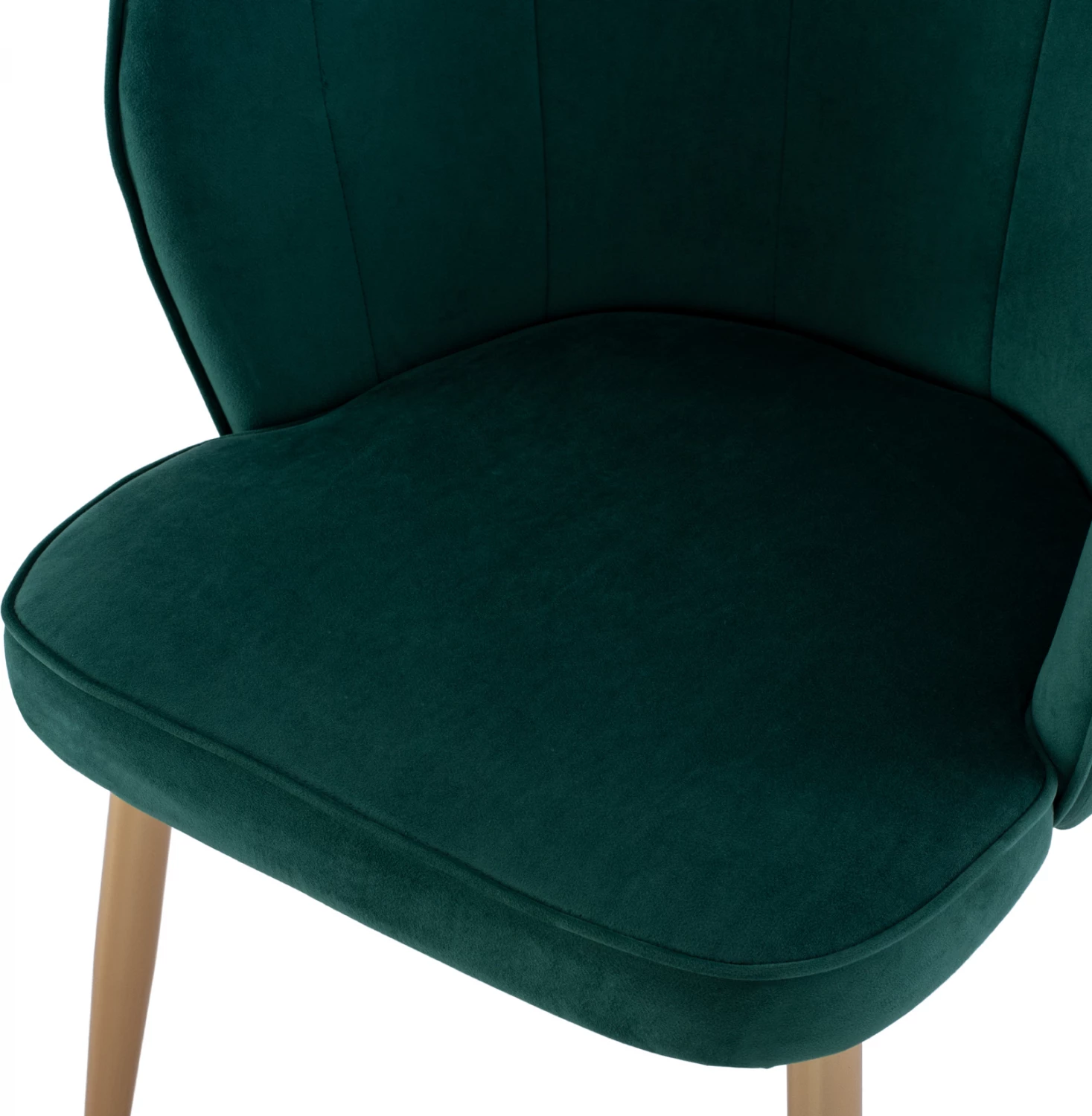 Karrige FH8737.03 kadife jeshile me kornizë metalike ari 48x48x85 cm., set prej 2 copë