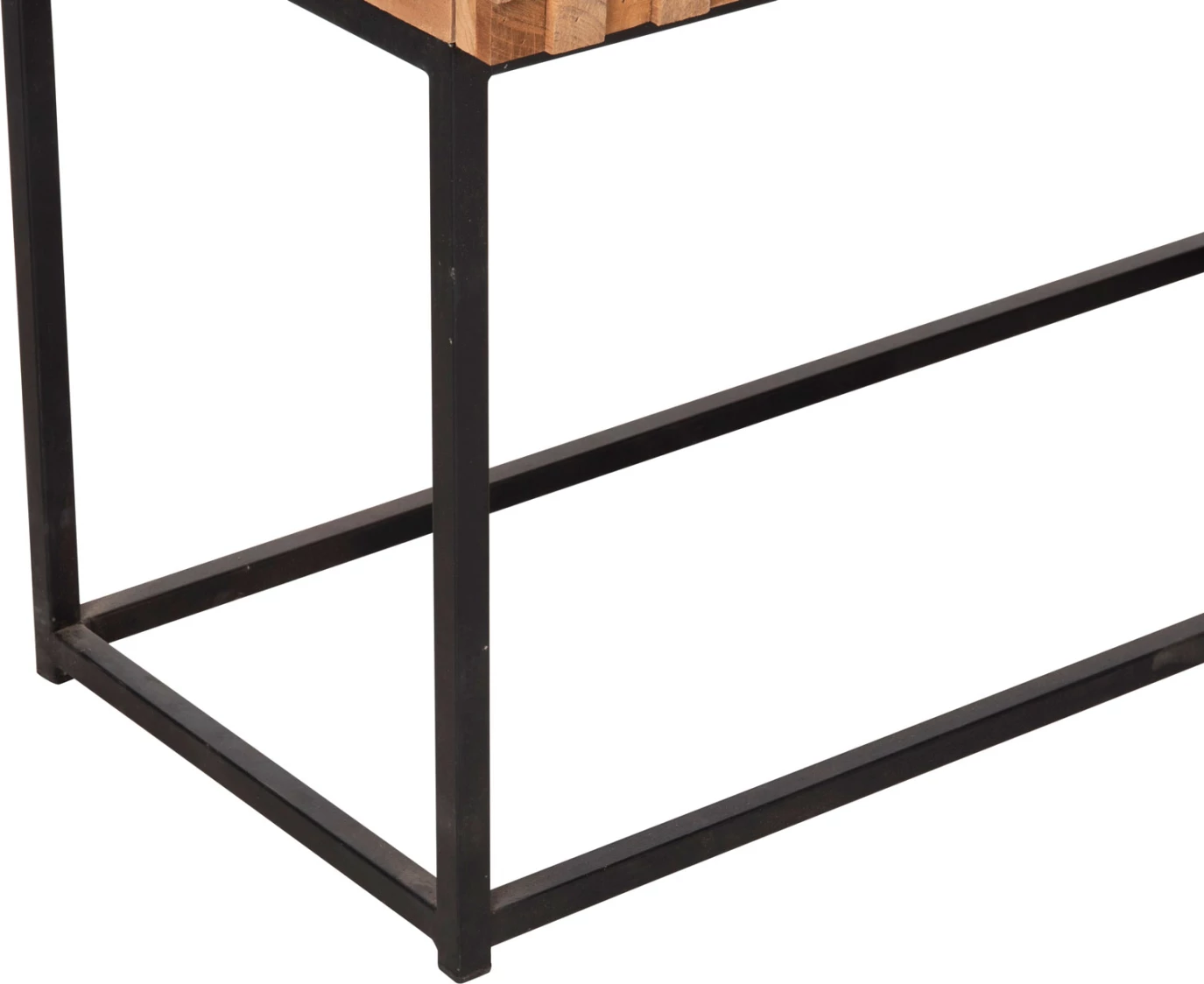 Konsolë me sirtarë JORDI FH9801 dru tik në bazë metalike natyrale-e zezë 180x43x79H cm