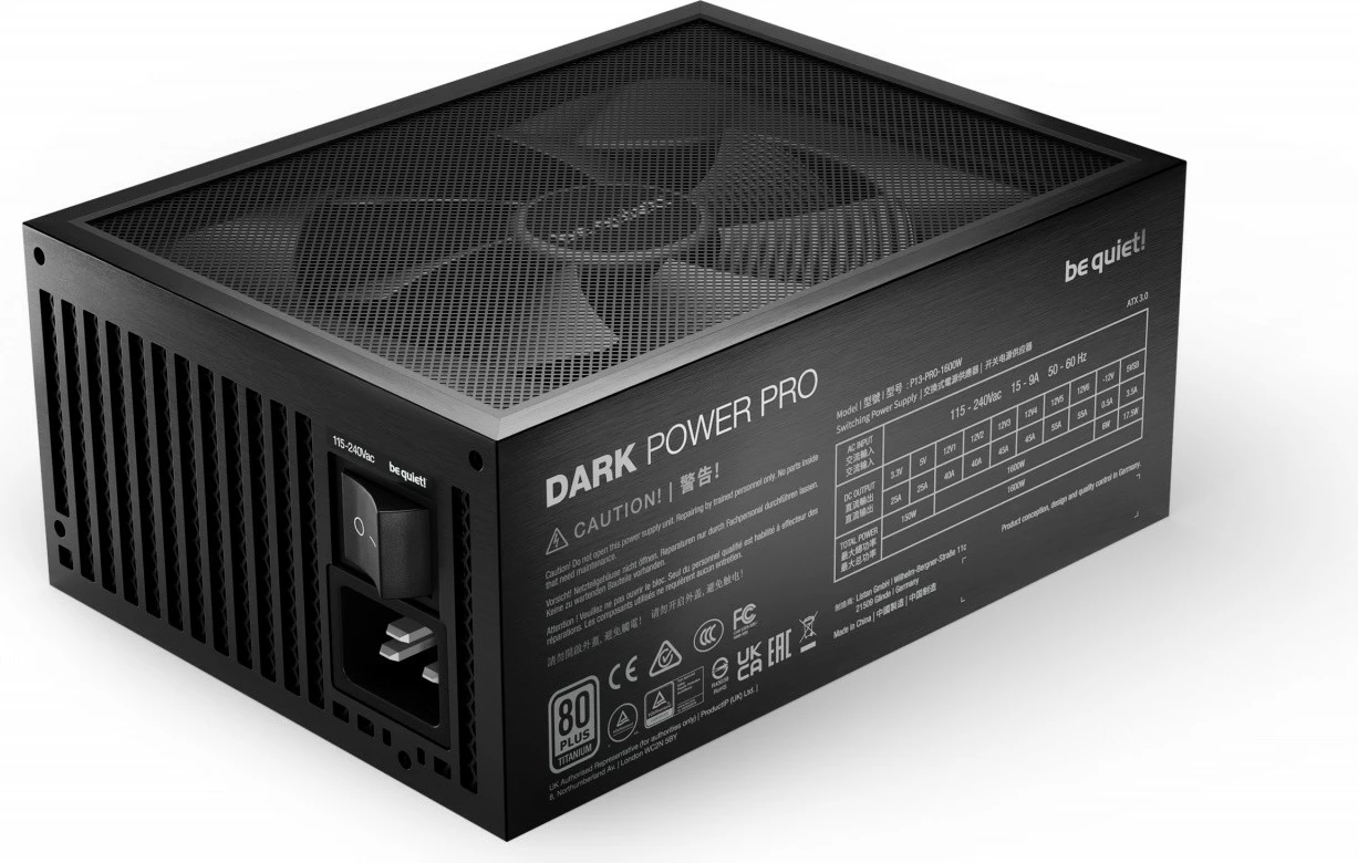Kasë furnizimi Be quiet! Dark Power Pro 13, 1600W, Titanium, BN332, e zezë