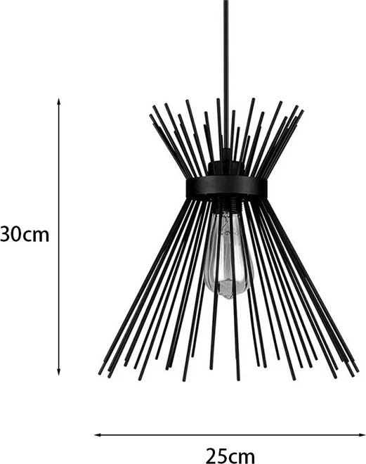 Llambë tavani Candle I, metal i zi, E27, 25x30cm