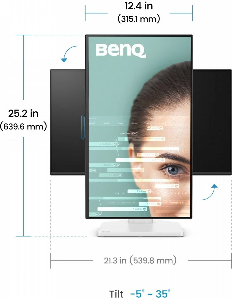 Monitor BenQ GW2490TC 23.8'' FHD 144Hz IPS 5ms, HDMI/DisplayPort/USB-C, altoparlantë, rregullim lartësie, zi/bardhë