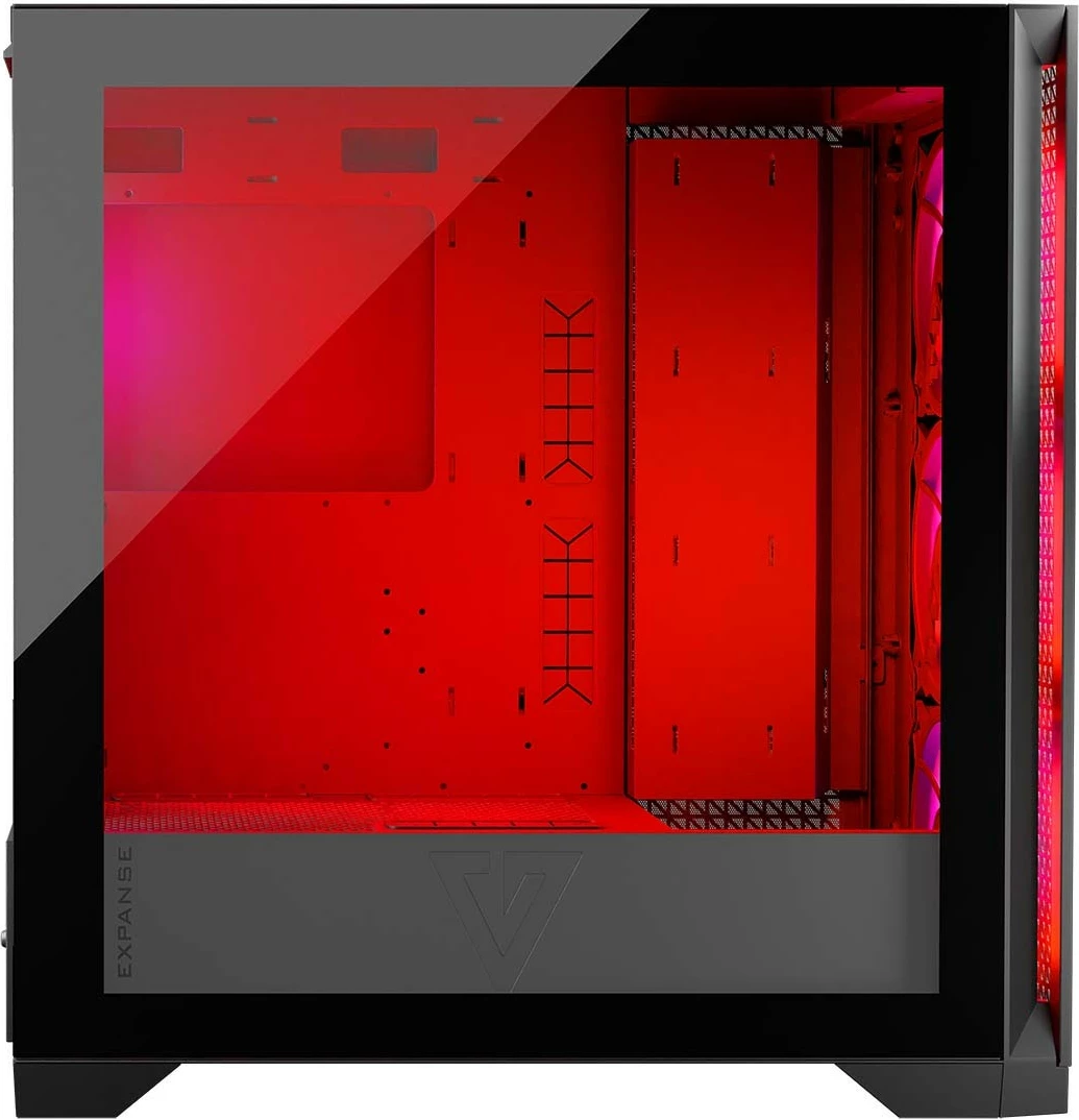 Kasë MODECOM Volcano Expanse T Apex ARGB Midi Tower, xham i temperuar, 4x140mm ARGB, ATX/mATX/ITX, USB-C, e zezë