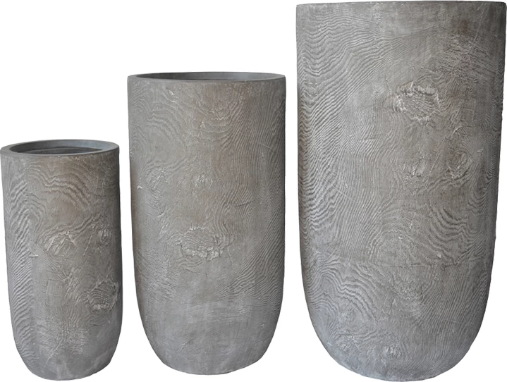 Set 3 copë vazo dekorative, ngjyrë gri antike, Retaila