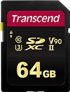 Kartelë memorie Transcend SDXC 700S 64GB, Class 10, UHS-II, V90, e zezë