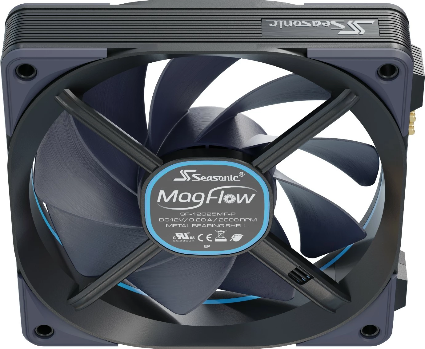 Ventilatorë kase Seasonic MagFlow 3-Fan Kit, 12 cm, 600-2000 RPM, i zi
