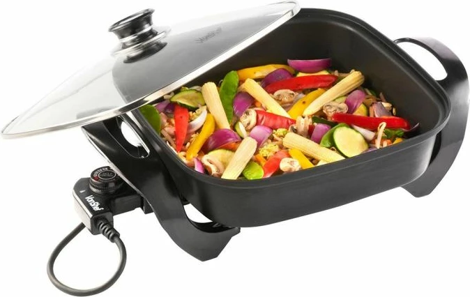 tigan elektrik VonShef 2007089 1500W 30x30cm katror, zi, me adaptor UK/EU