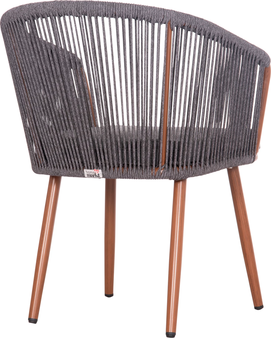 Karrige për ngrënie HARRIET FH5548.11, alumin kafe, kornizë gri, 60x62x80.5 cm, set prej 4 copash