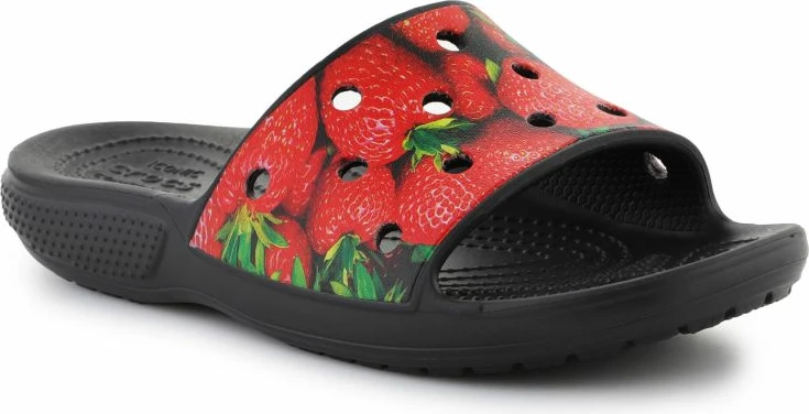 Atlete për femra Crocs, Classic Hyper Real Slide, të zeza dhe të kuqe