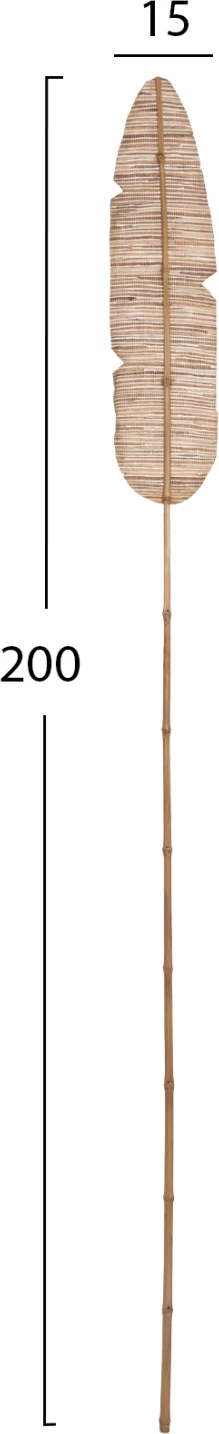 Gjethe dekorative FH7874, ngjyrë natyrale, 15x200x3 cm