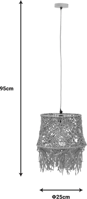 Llambë tavani Rapom Inart E27 natyrale D25x95cm