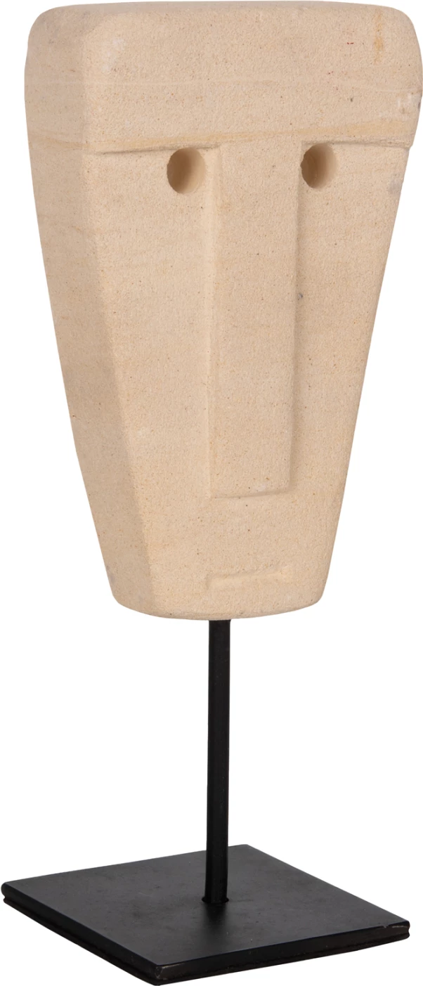 Dekor tavoline fytyrë, gur Paras, qëndrim metalik i zi, FH4312, 9x3x22 cm