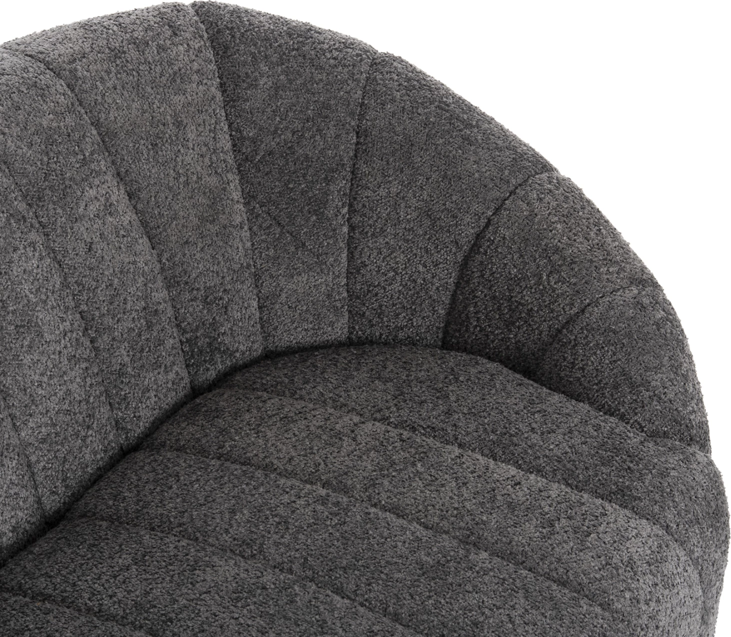 Divan dy vendesh MOBY FH9595.01, pëlhurë boucle gri, 145x82x67H cm