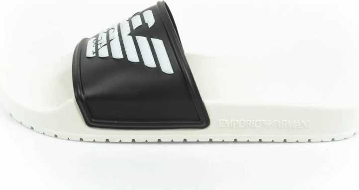Flip-flopa për meshkuj Emporio Armani, të bardha dhe të zeza