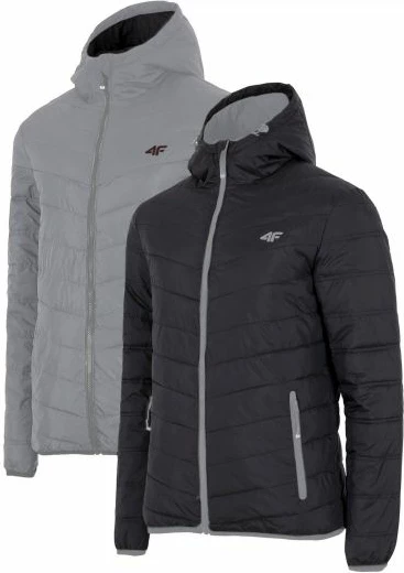 Jakne për meshkuj 4f, të zezë dhe gri