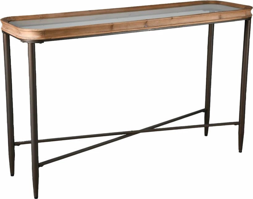 Konsol Marais, dru i pishës natyral, metal i zi, 132x40.5x82cm