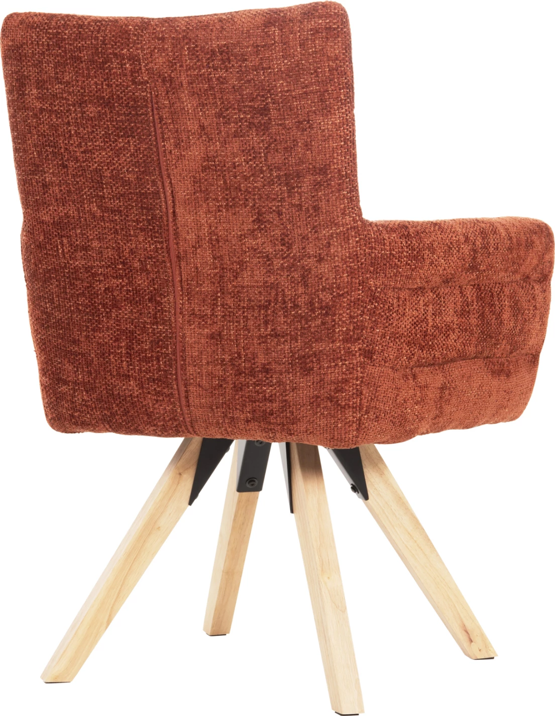 Karrige ngrënieje GAZER, FH9845.06, pëlhurë kafe e kuqërremtë, këmbë druri gome, 66x63x91H cm, set prej 2 copë