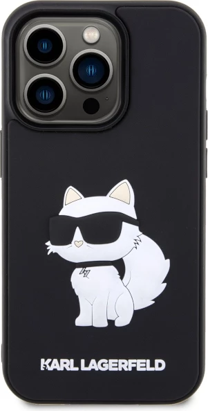 Mbështjellës Karl Lagerfeld KLHCP14X3DRKHNK për iPhone 14 Pro Max 6.7", 3D Rubber Choupette, i zi