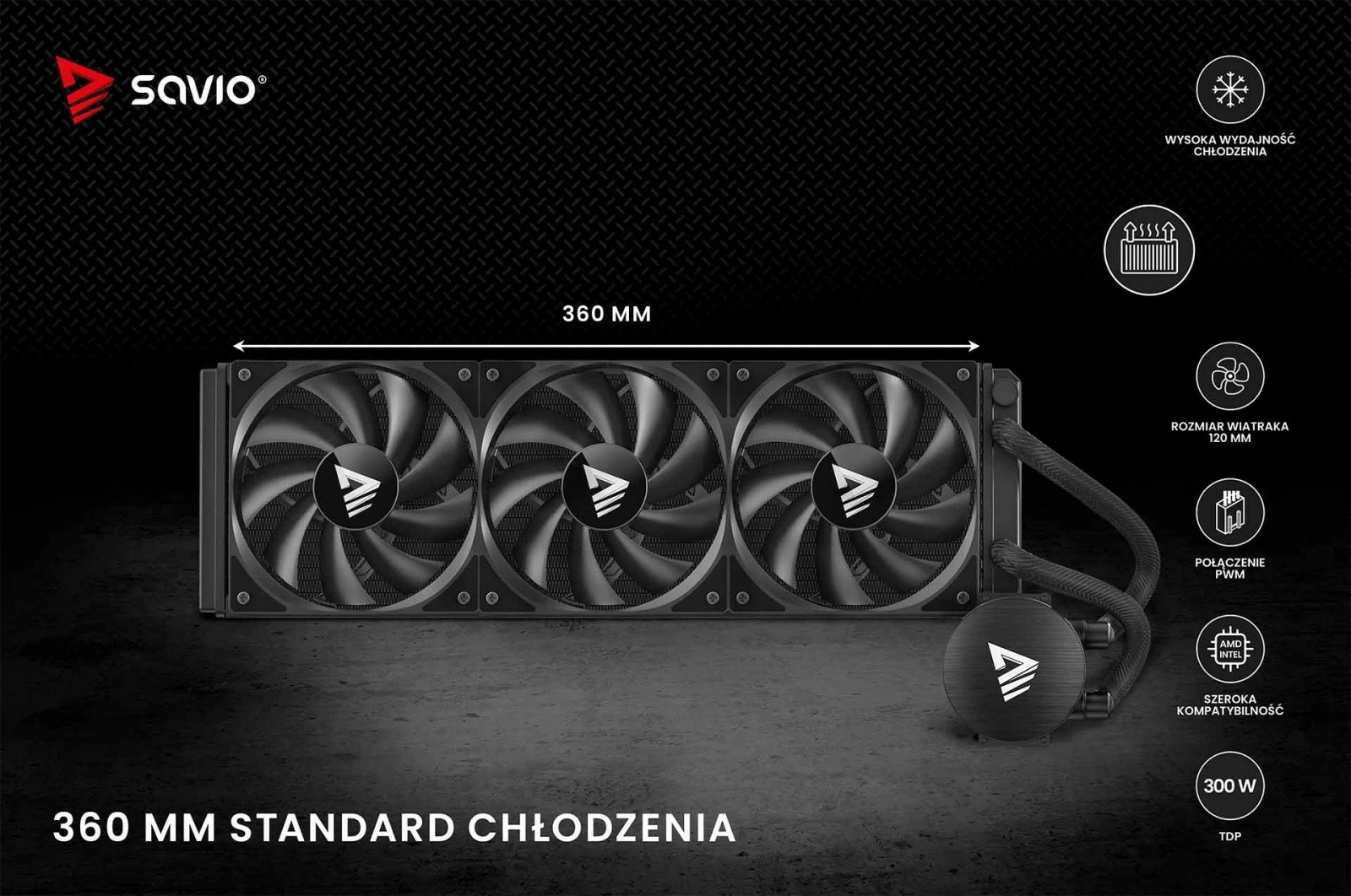 Ftohje uji për procesor, Savio NOX 360 mm, radiator 360 mm alumini, 3x 120 mm PWM, TDP 250 W, pa ndriçim