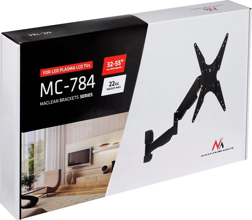 Mbajtëse për TV/monitor Maclean MC-784, 32 -55", e zezë