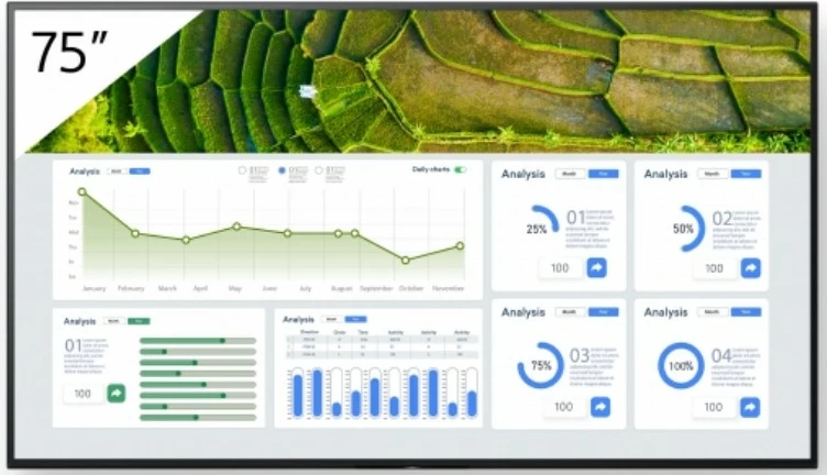 Ekran Sony FW-75BZ30L, 75", 4K HDR, Wi-Fi