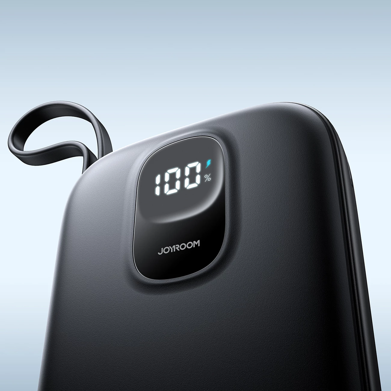 Powerbank Joyroom JR-PBF18, 10000mAh, 22.5W, me kabllo Lightning të integruar + kabllo USB-C 25cm, e zezë