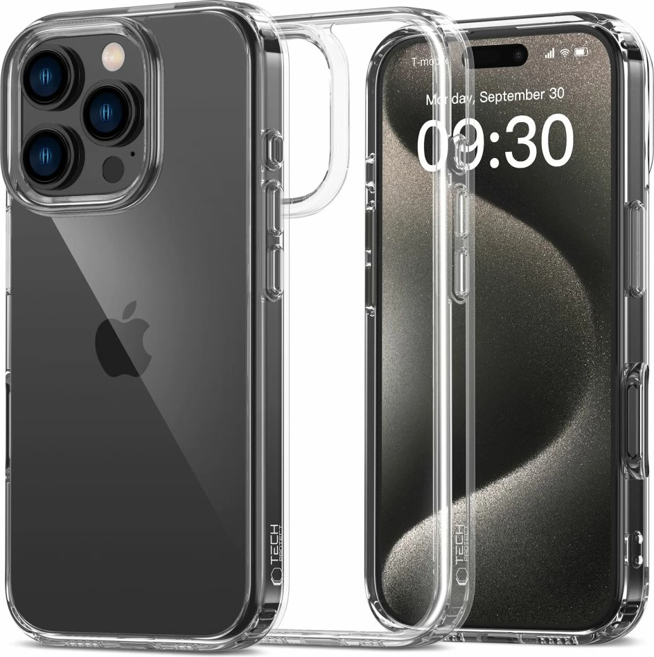 Mbështjellës Tech-Protect FlexAir Hybrid për iPhone 16 Pro, Transparent