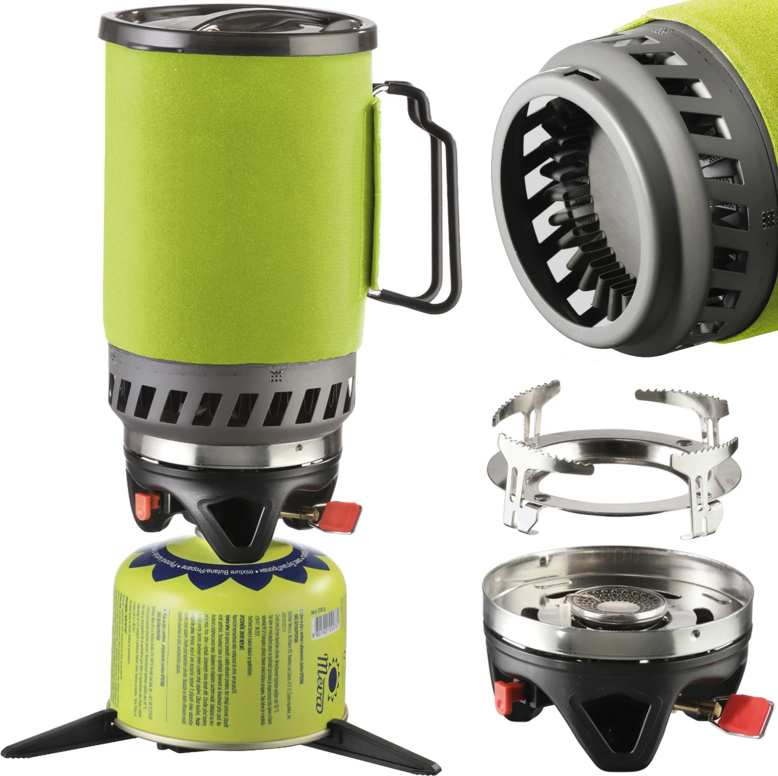 Set sobë gazi turistike Meva TRIPPER UKP21004, metal, 1.1L, e gjelbër