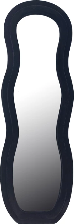 Pasqyrë Glinde, kadife e zezë, 90x3.5x150cm