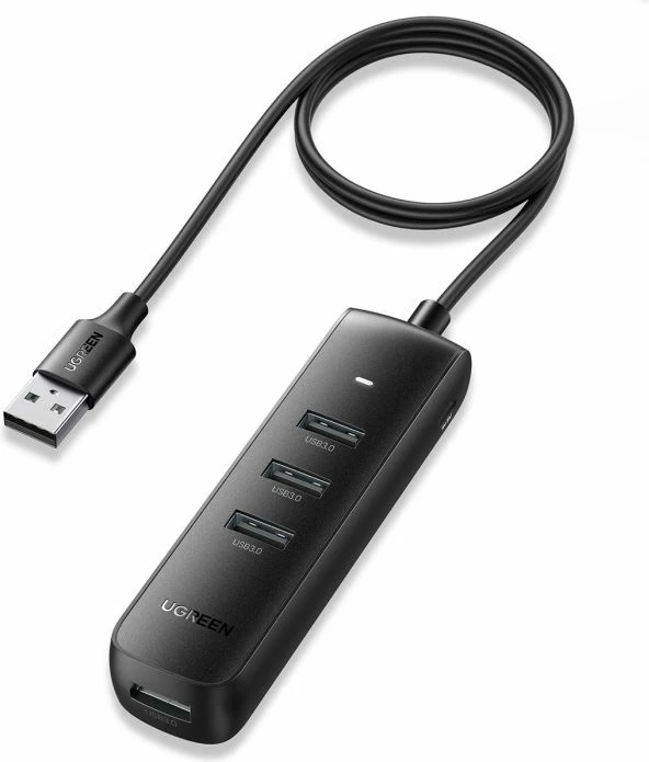 USB hub UGREEN 80657, 4 porta USB 3.0, kabllo 1m, i zi, në kuti