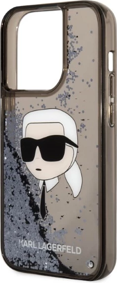 Mbështjellës Karl Lagerfeld KLHCP14LLNKHCK për iPhone 14 Pro 6.1", Glitter, i zi