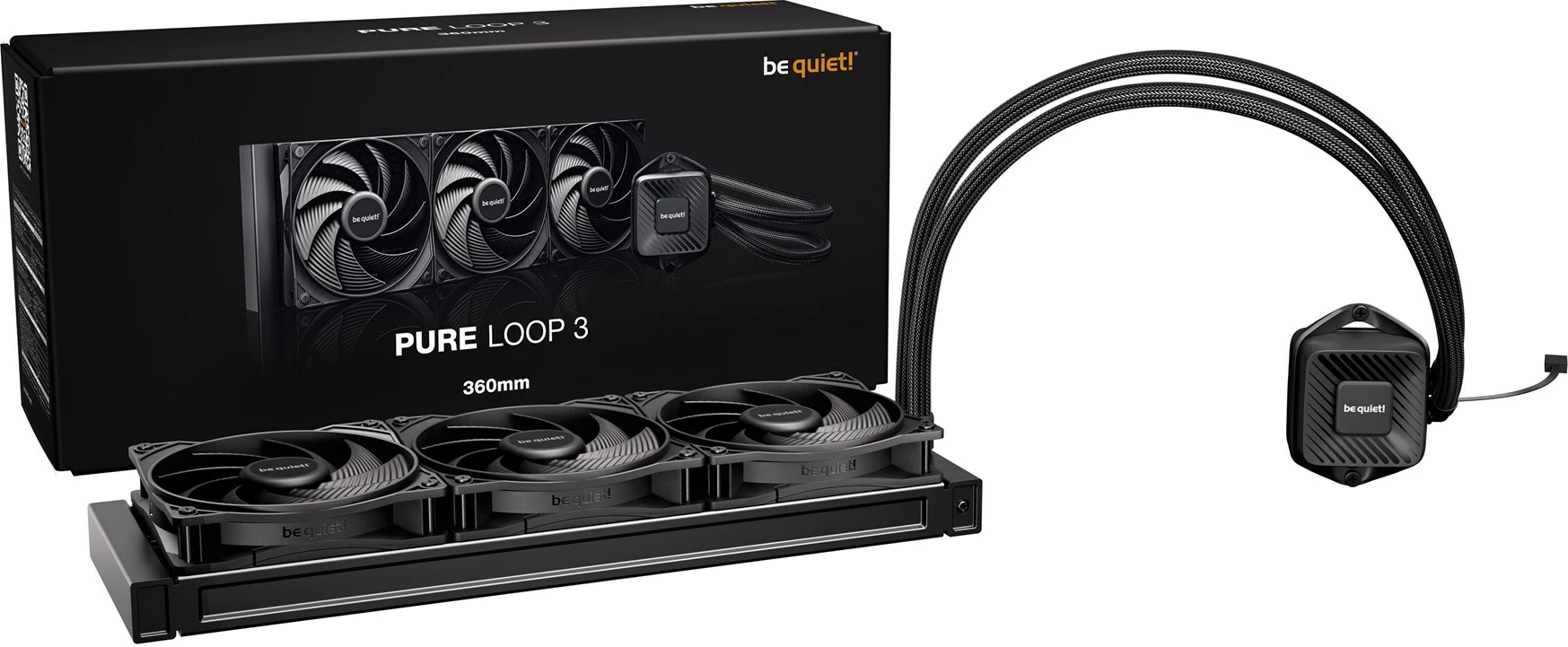 Ftohës uji për procesor BE QUIET! PURE LOOP 3, 3 ventilatorë 12 cm, i zi