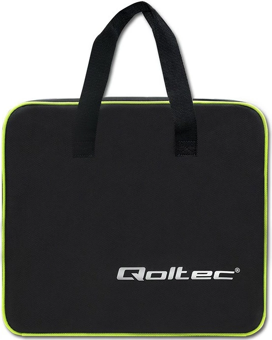 Karikues portabil për vetura elektrike Qoltec 52467, Type 2, 11kW, 3 faza, LCD, 5m, zi/gjelbër