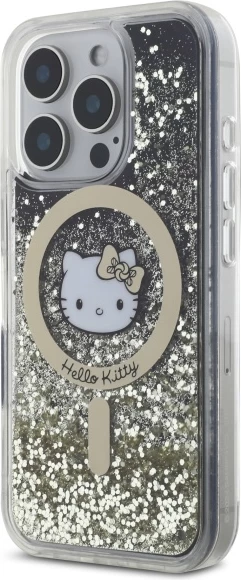 Mbështjellës Hello Kitty Liquid Glitter Fever MagSafe për iPhone 16 Pro Max, Ari