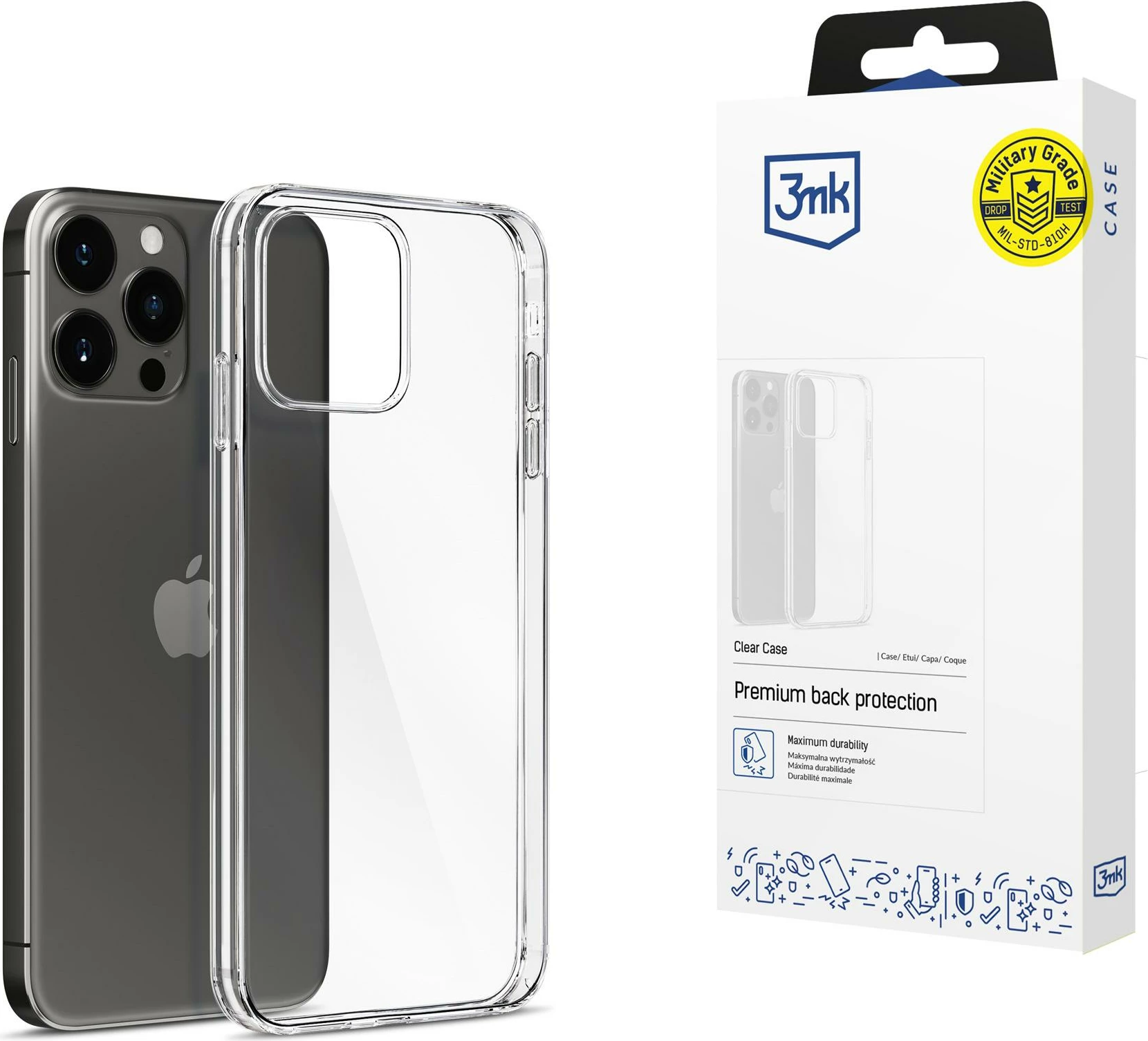 Mbështjellës 3mk Protection për iPhone 15 Pro, Transparent
